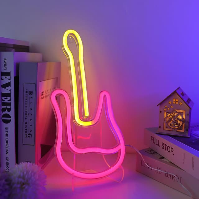 Detalle 2 de Gitarren-Neonlicht LED Neonschilder 3 AA