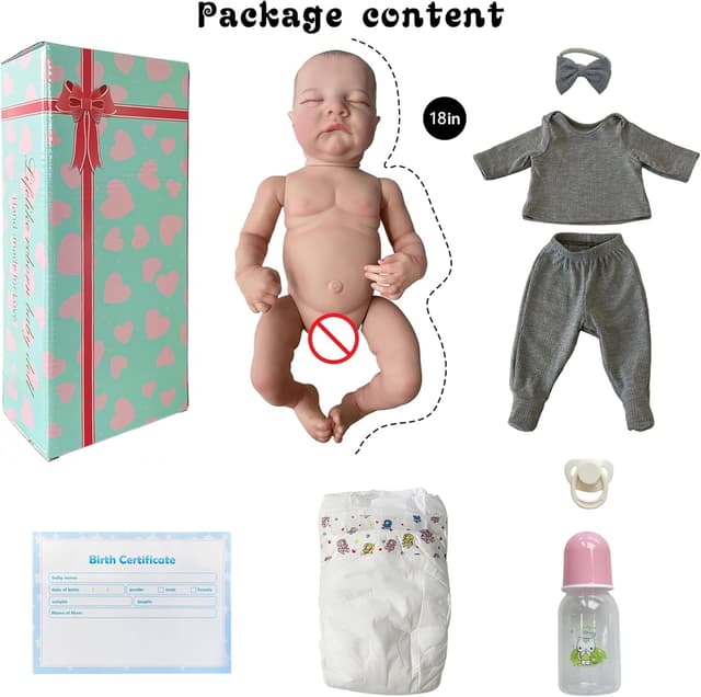 Thumbnail 6 de FOCKOF Reborn Baby Doll 17-Inch