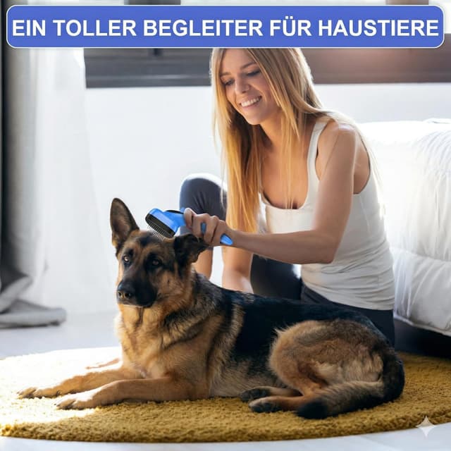 Thumbnail 6 de Hundebürste für Unterwolle Ein-Klick blau