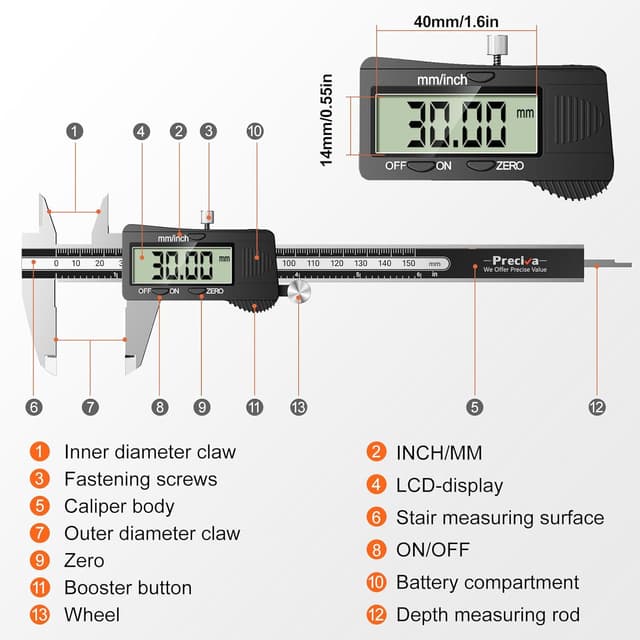 Thumbnail 5 de Preciva 150mm Digital Vernier Caliper
