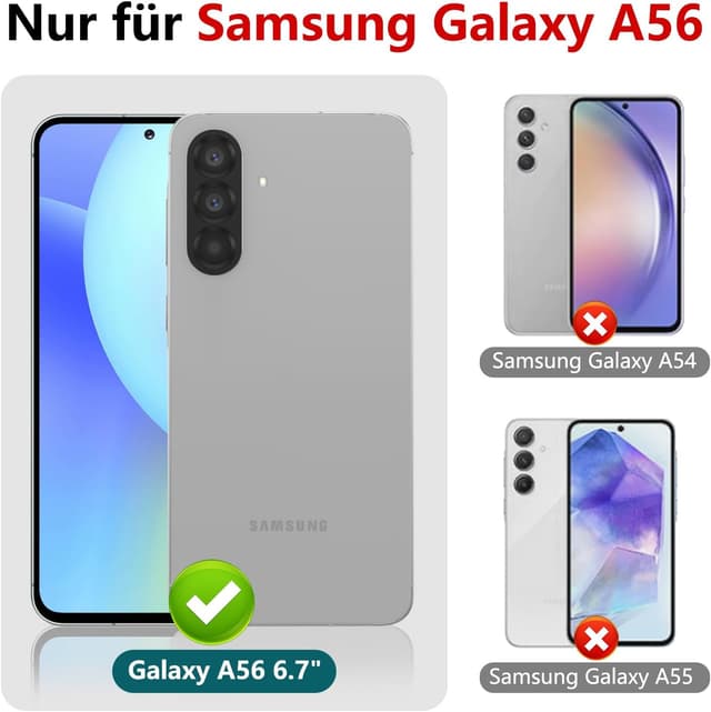 Detalle de AFARER Klapp-Brieftasche für Samsung Galaxy A56 (blau) mit Kartenfächern und Ständerfunktion
