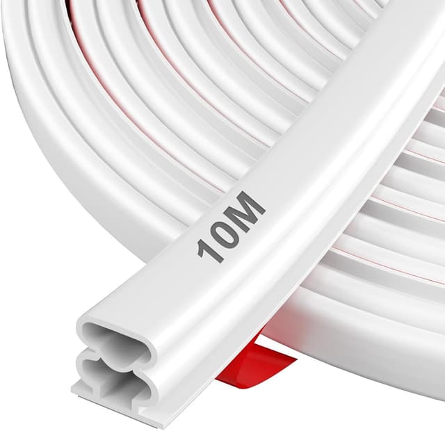 Detalle de Hzetuu guarnizione adesiva per finestre e porte, 10 m bianco: isolamento termico e acustico anti-spifferi