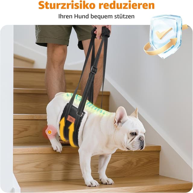 Detalle 2 de PICK FOR LIFE Hundegeschirr als Tragehilfe – einstellbarer Rücken- & Lift-Support für kleine bis große Hunde