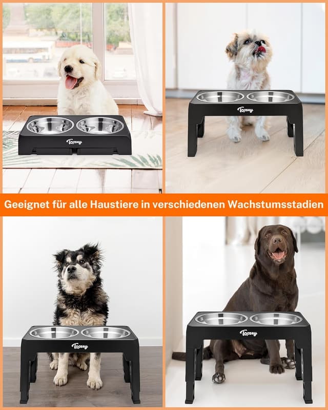 Detalle 2 de Toozey Hundenapf Höhenverstellbar mit 4 Stufen