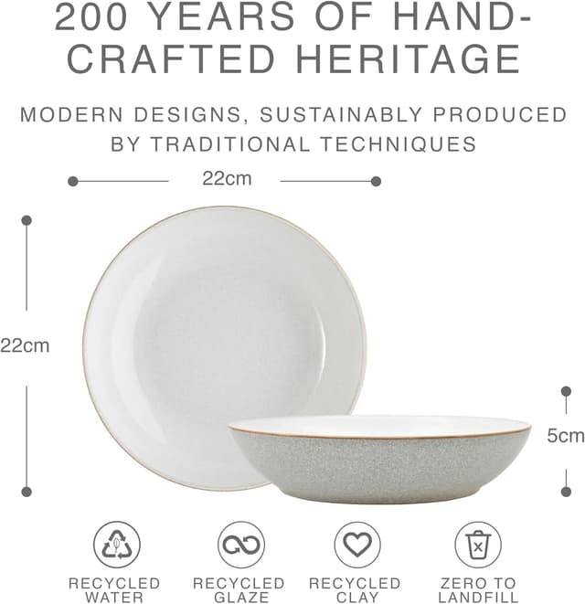 Thumbnail 4 de Denby Elements Light Grey Pasta Bowls 1050ml 🍽