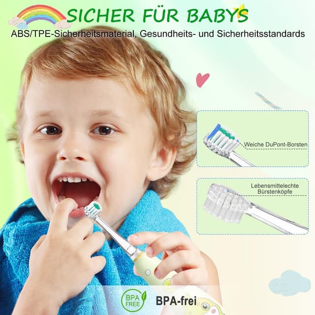 Detalle de Ersatzbürsten für Seago & Teeteck Kinderzahnbürsten – 5er-Set kompatibel mit SG-513/SG-977/SG-2139