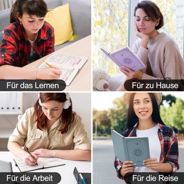 Thumbnail 6 de EMSHOI Notizbuch A5 Leder Hellblau