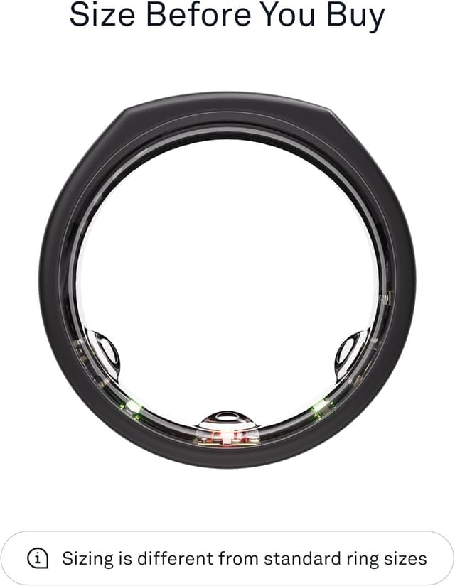 Detalle de Oura Ring Gen3 Heritage, misura 13 Stealth: smart ring per sonno, frequenza cardiaca e fitness