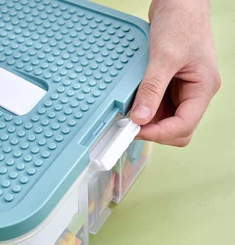 Thumbnail 6 de DingGreat Dreifach-Aufbewahrungsbox für Lego-Steine (3 stapelbare Boxen) mit Deckel – transparente Kunststoff-Sortierkisten