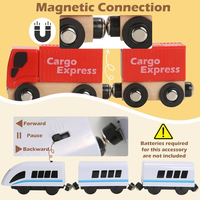 Detalle 2 de Wooden Train Set 104 pcs for toddlers