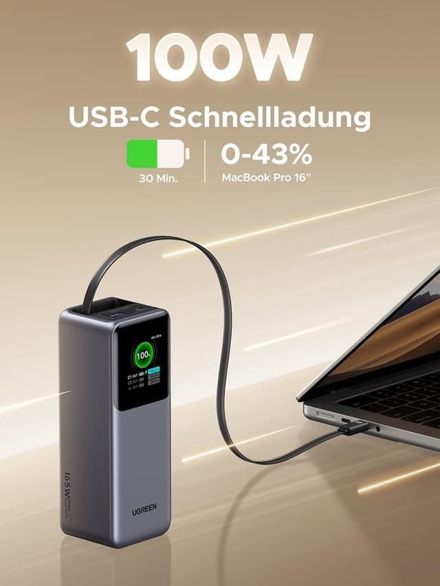 Detalle de UGREEN Nexode Power Bank 20000mAh 165W Schnellladen