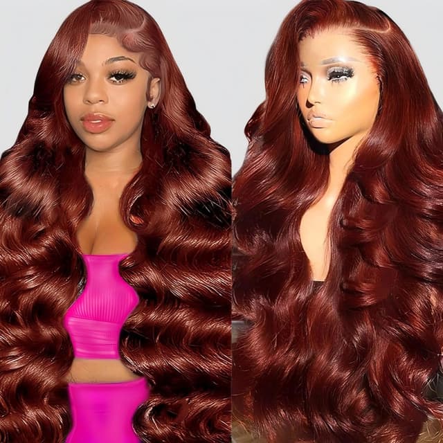 Thumbnail 6 de QZOQZO 99j Burgundy Lace Front Wig (13x6) — 100% Virgin Brazilian Human Hair, Body Wave, Glueless
