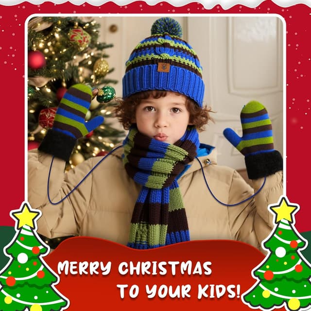 Thumbnail 6 de INSISMY Ensemble Bonnet Écharpe Gants Enfant 3-8 ans