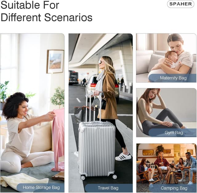Detalle de SPAHER sac de voyage cabine 55x40x23 cm avec bandoulière amovible, trousse et grand sac à chaussures