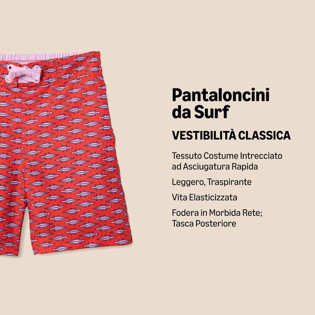 Detalle de Shorts da bagno con asciugatura rapida per bambini e ragazzi Amazon Essentials