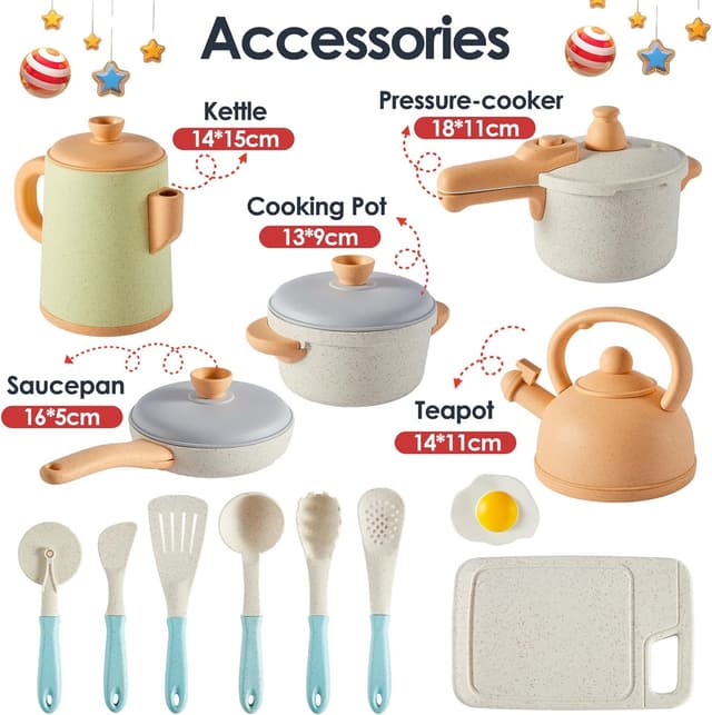 Thumbnail 5 de BUYGER Pretend Play Kitchen Set for 3 Year Olds