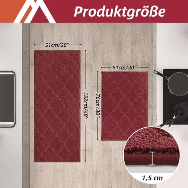 Detalle 2 de COSY HOMEER Küchenteppich 2er Set 50 x 75