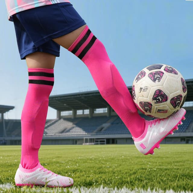 Detalle de brooman Kids Firm Ground Soccer Cleats with Shin Guards & Soccer Socks