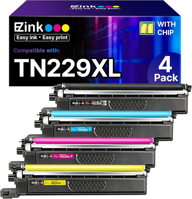 Detalle de E-Z Ink TN229XL 4-Pack Toner Cartridges 🖨