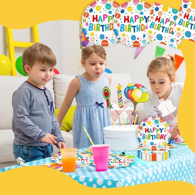 Thumbnail 1 de 7 inch birthday party plates set 40 pcs