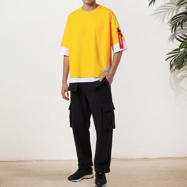 Detalle 2 de Covisoty Kurzarm T-Shirt aus Baumwolle