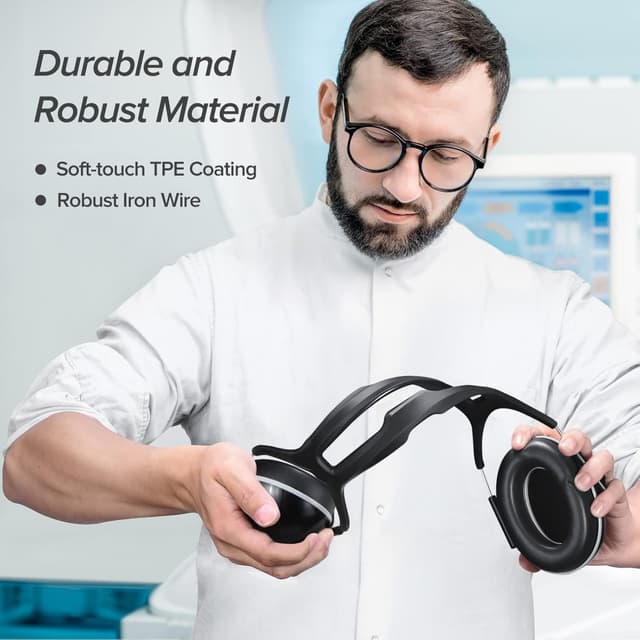 Detalle 1 de ERM TOOL Ear Defenders noise reduction safety ear muffs (35 dB SNR) with carry bag