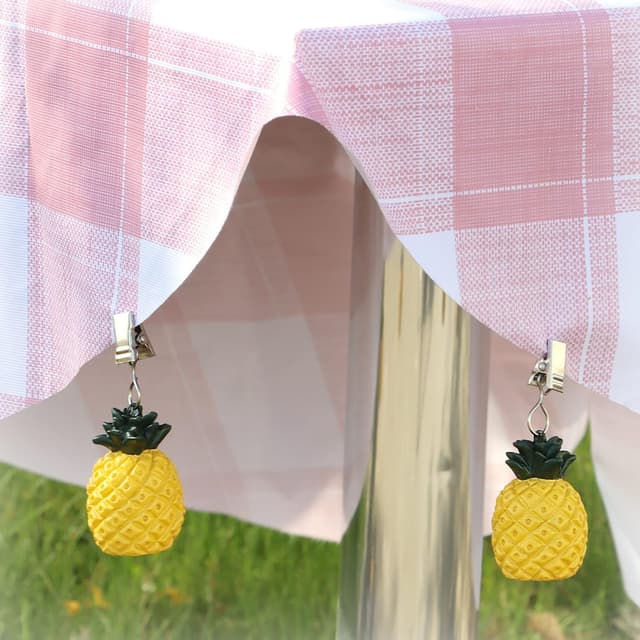 Detalle 2 de com-four® set da 8 pesi per tovaglie con clip design ananas, circa 40 g ciascuno