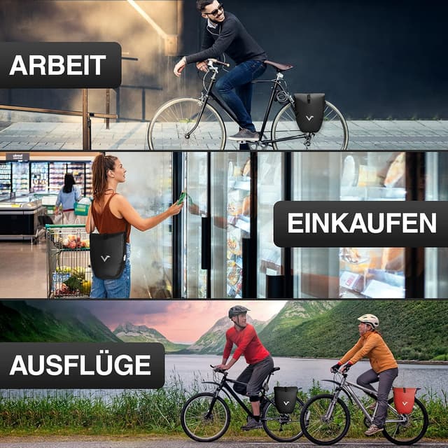 Detalle de Valkental Gepäckträgertasche 18 bis 22 L