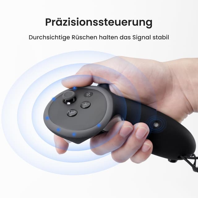 Detalle de KIWI design G4 Max verlängerte Controller-Griffe für Meta Quest 3/3S – passend auch für größere Hände