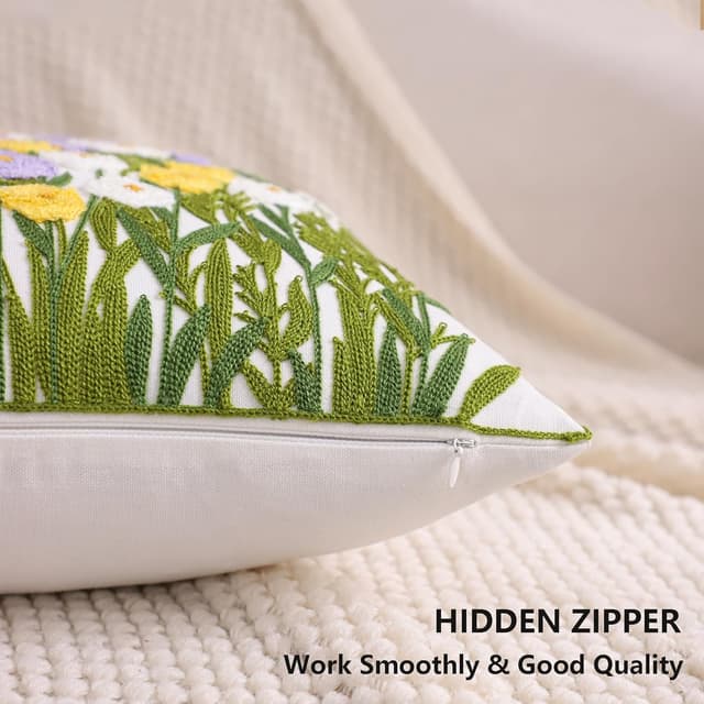 Thumbnail 2 de Tosleo Kissenbezug 45x45 Orange Blumen