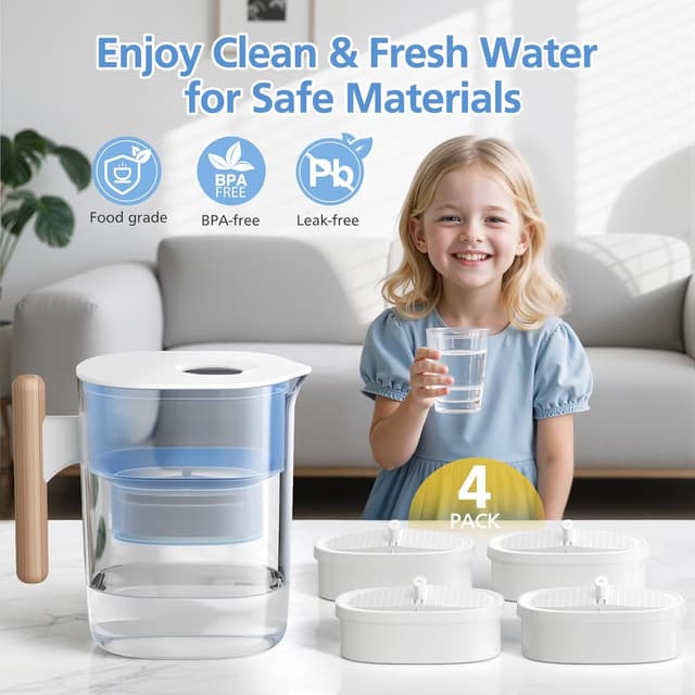 Detalle de GN3D 4 Replacement Water Filter Cartridges for Waterdrop WD-PF-01A Plus (NSF 42)