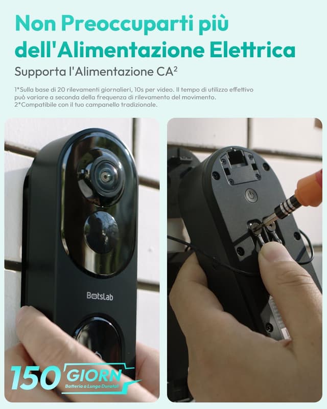 Detalle 1 de BOTSLAB Videocitofono WiFi 2,4 GHz 5MP