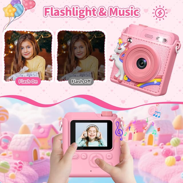 Detalle de Gofunly Sofortbildkamera Kinder mit Drucker, 1080P HD und 32 GB Speicher