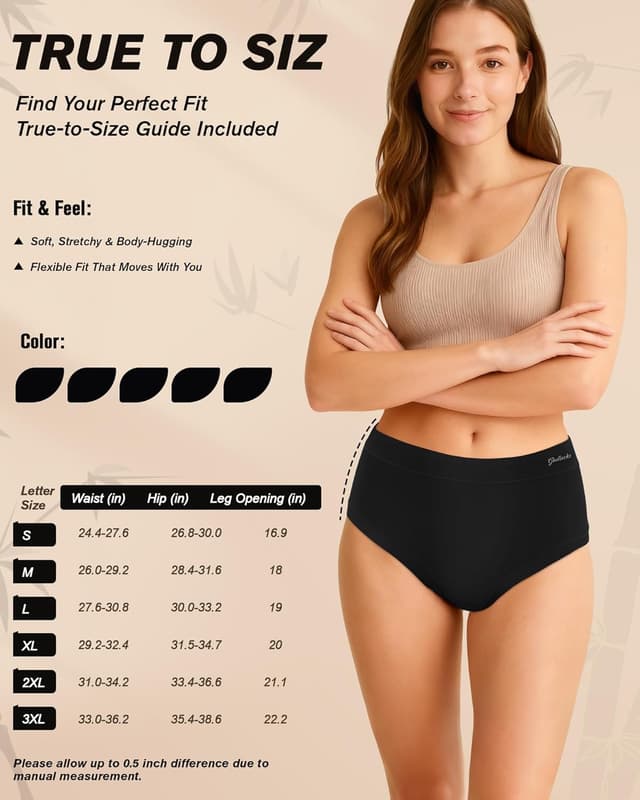 Thumbnail 6 de Gladbecke Bambus Unterhosen Slips für Damen (5er Pack) – seidenweich, hoch atmungsaktiv und etikettfrei