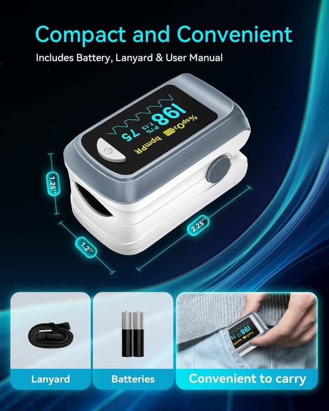 Detalle 2 de Fingertip Pulse Oximeter with OLED Screen 📉