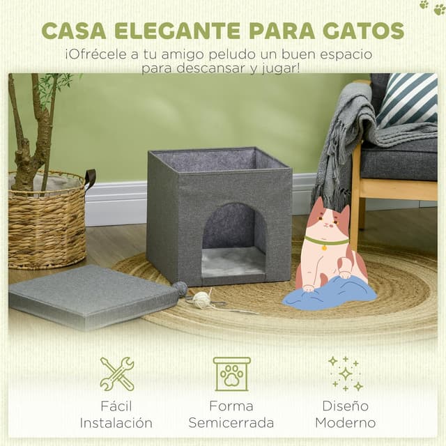 Thumbnail 5 de PawHut Casa para Gatos Cama Casita 36,5 cm