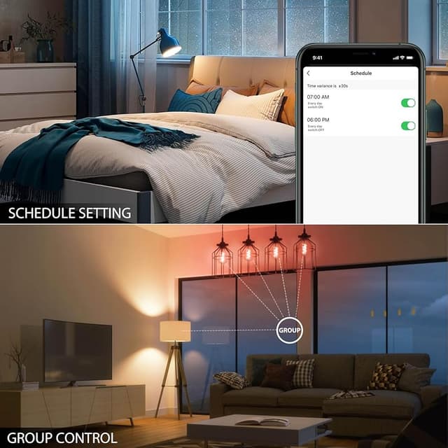 Detalle 2 de LVWIT Pack 6 Bombillas Vintage LED E27, Luz Cálida 2500K 🕯