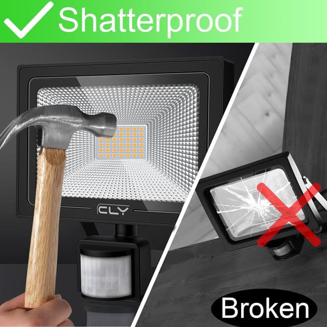 Detalle de CLV 35W Plug-in Security Lights with Motion Sensor (UK Plug, IP66) – 3000 Lumens 2700K Warm White