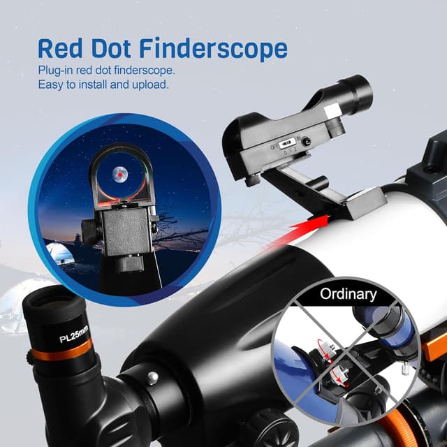 Detalle 1 de AOMEKIE 90mm telescope with EQ mount