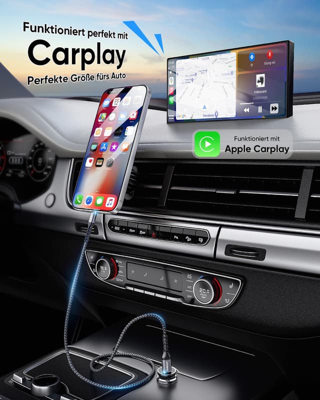 Detalle de Câble USB‑C vers Lightning SUNGUY (MFi) 2 m – 2 pièces, charge rapide compatible iPhone