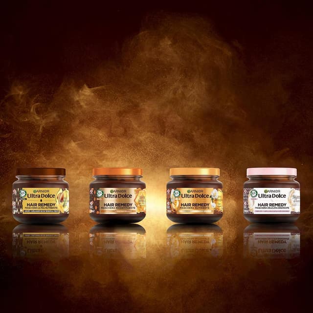 Detalle 2 de Garnier Ultra Dolce Hair Remedy Masque nourrissant à l’huile d’argan bio et de camélia – 340 ml