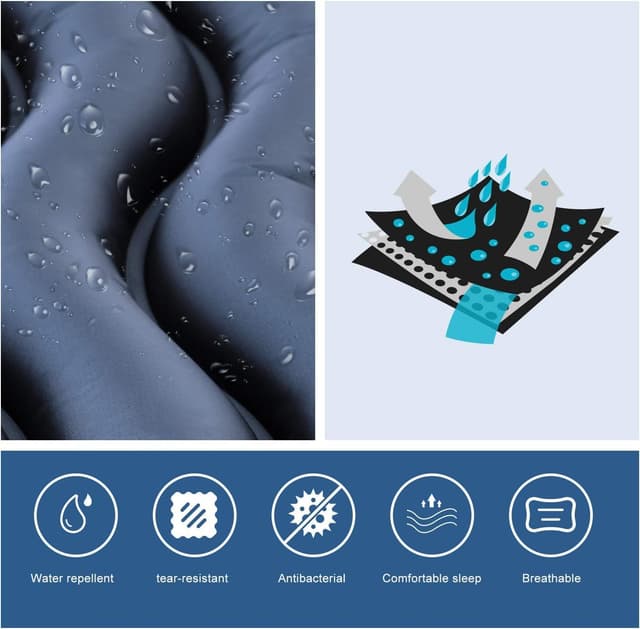 Detalle de Unigear Materassino da Campeggio gonfiabile ultraleggero in nylon 40D e TPU per trekking, zaino in spalla e campeggio