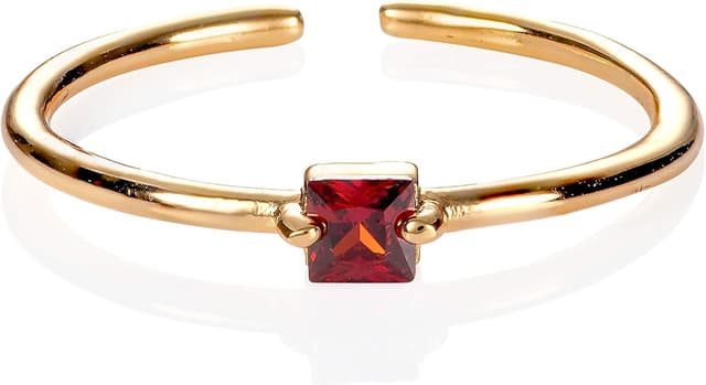 Thumbnail 6 de Bague fine réglable namana pour femme avec pierre carrée en zirconia couleur fuchsia