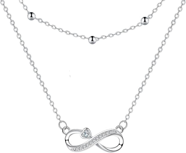 Detalle de Sterlingsilber-Kette Infinity 925 mit 21 mm Anhänger