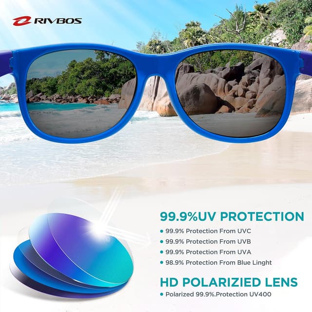 Detalle de RIVBOS Kids Polarized Sunglasses UV400 3-10