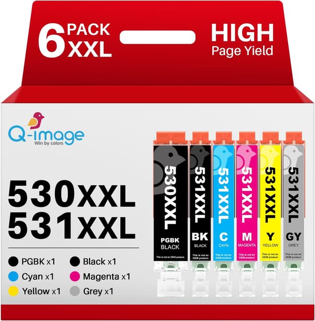 Detalle de Q-image PGI-530 CLI-531 6‑Pack Ink Cartridges 🖨