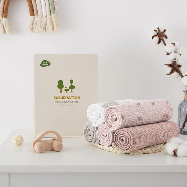 Detalle de Susurration Muslin Cloths 60 x 60 cm, 5 Pack