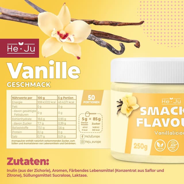 Detalle 2 de He-Ju Flavour Pulver Vanille 250g 🍨