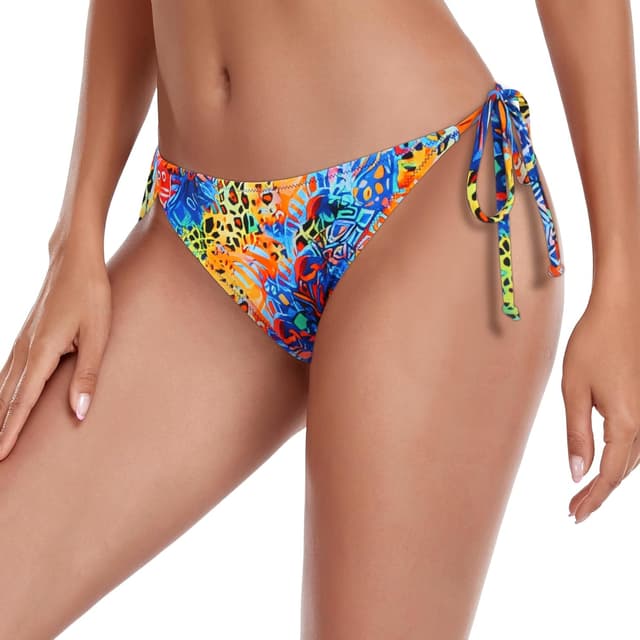 Detalle de RELLECIGA slip bikini classico con fondo a laccetti e fiocchi laterali