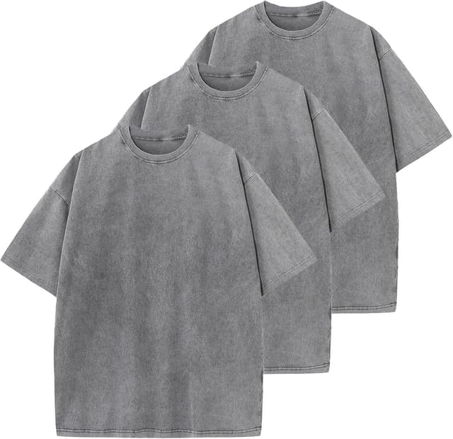 Thumbnail 6 de HOUZONIY Oversized T-Shirt für Herren aus Heavy Baumwolle (Regular Fit) – Basic für Sommer & Streetwear